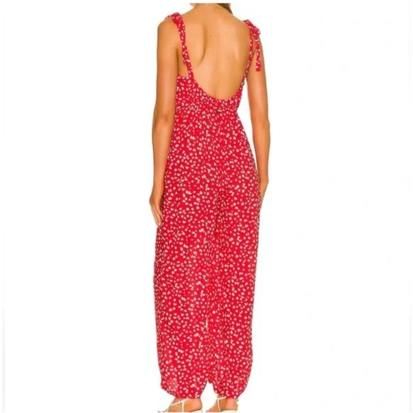 Maaji Red and White Floral Jumpsuit Women’s Size Small - Picture 3 of 14